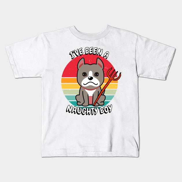 ive been a naughty boy - grey dog Kids T-Shirt by Pet Station